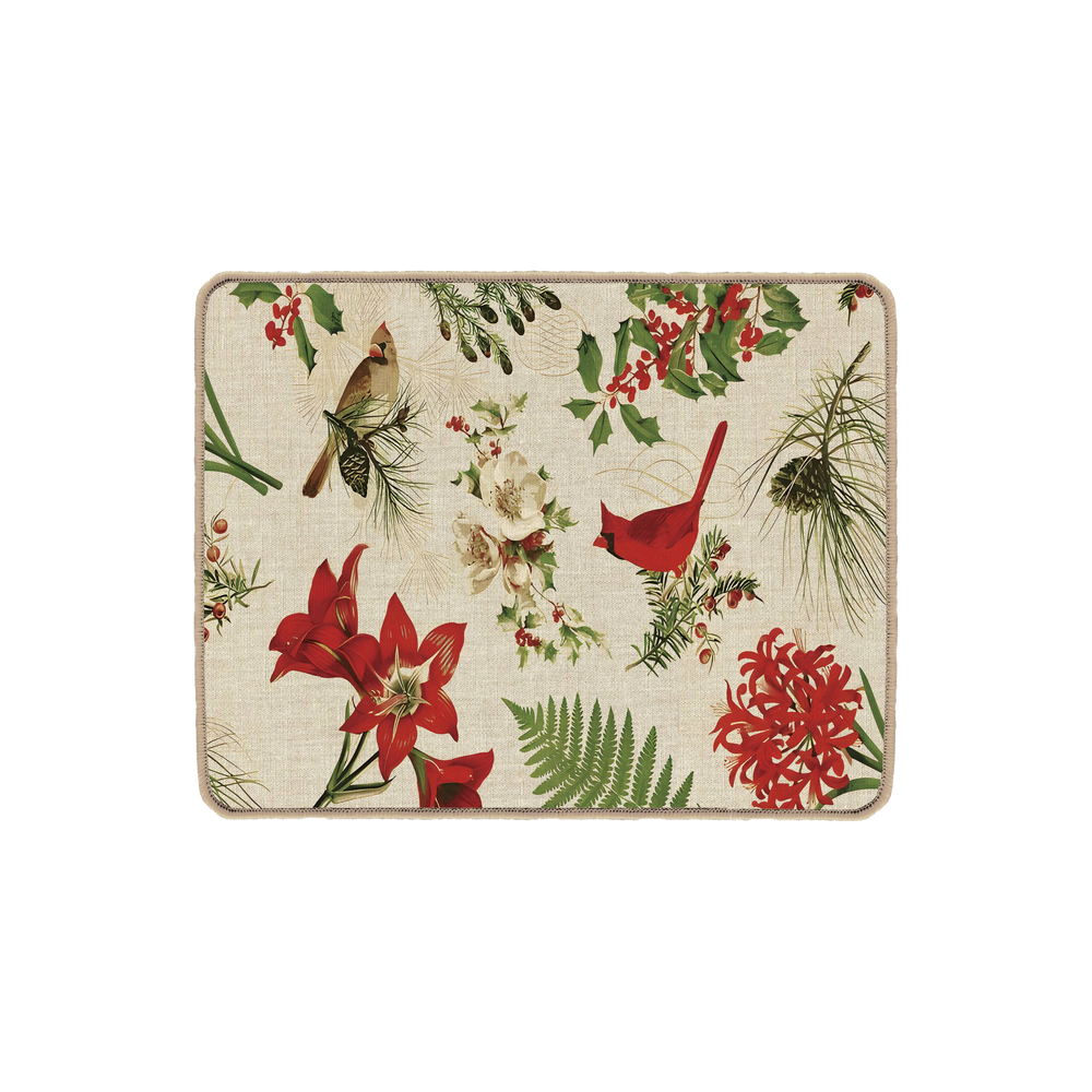 Cardinals with Red Flowers Placemat