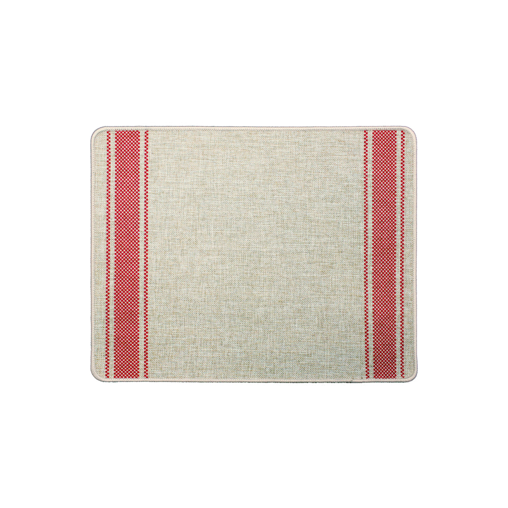 Checker Border Natural & Red Placemat