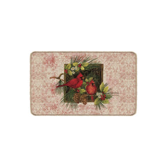 Red Cardinals Poinsettia Doormat