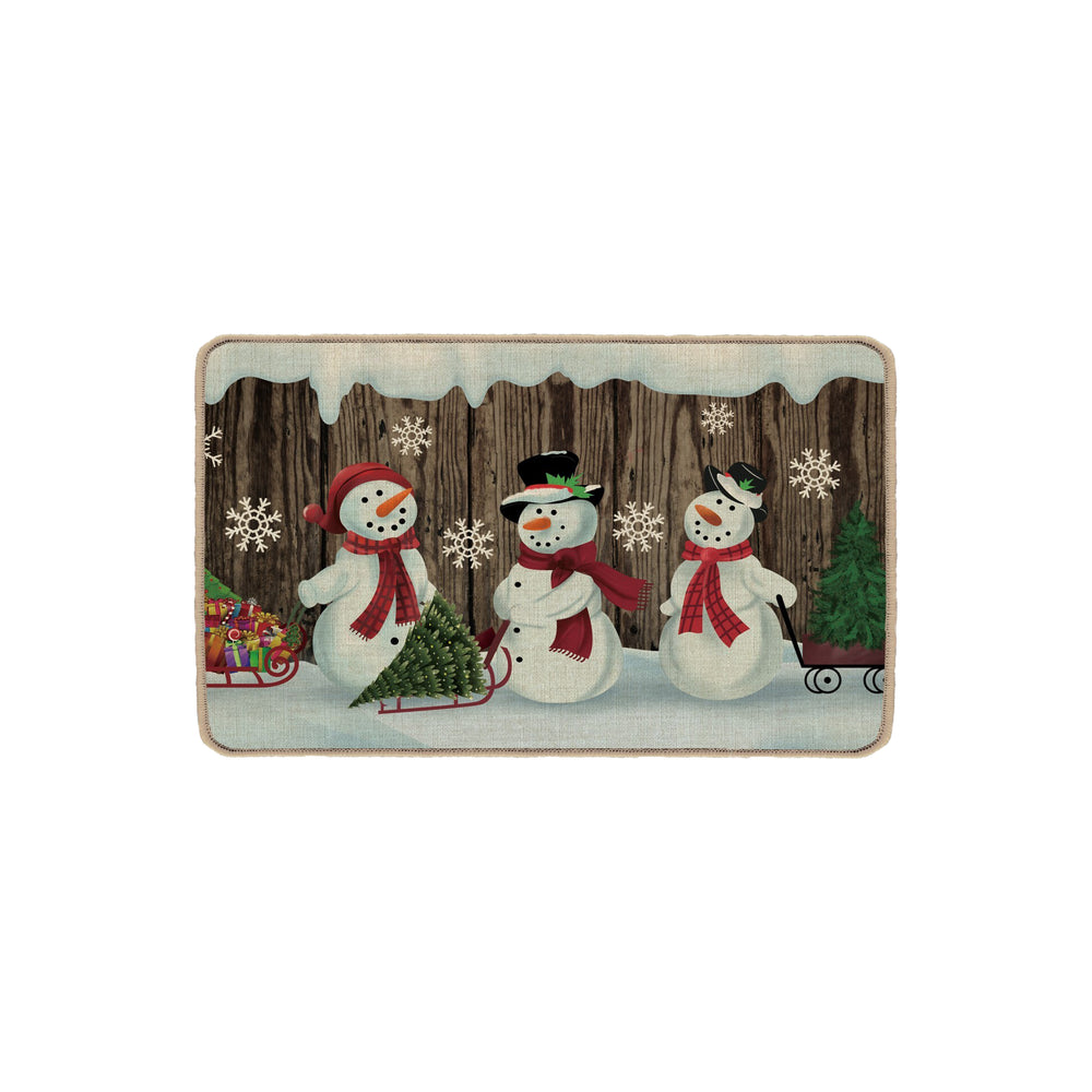 Snowmen with Sleds Doormat