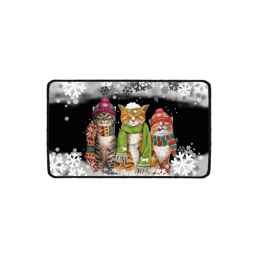 Three Christmas Cats Doormat