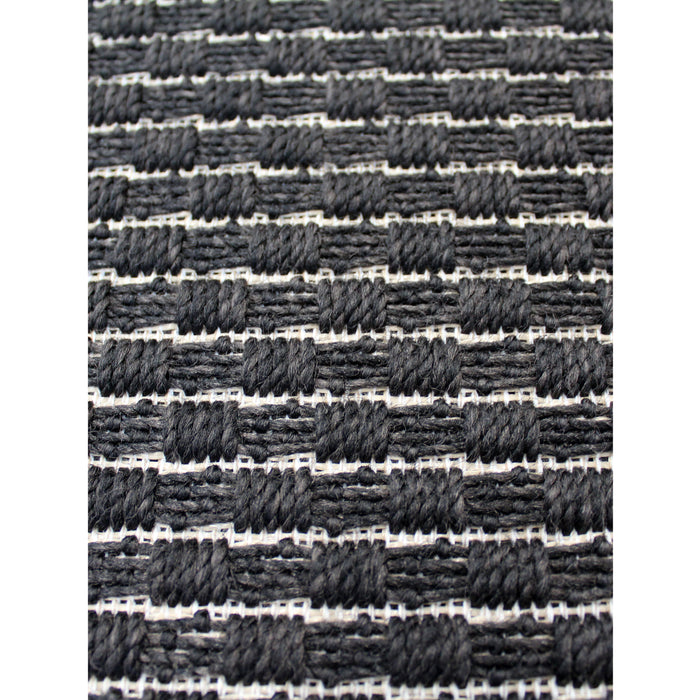 Black Weave Rug Basket Weave Black Bean Indoor-Outdoor Area Rug | Avocado Decor