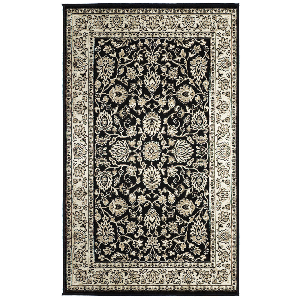 Floral Black Rug