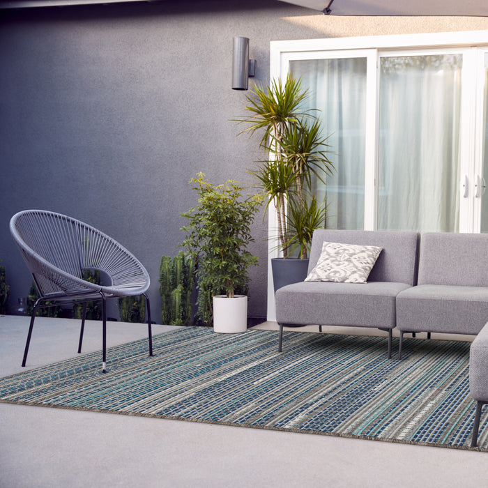 Monaco Sea Blue Indoor-Outdoor Area Rug | Avocado Decor