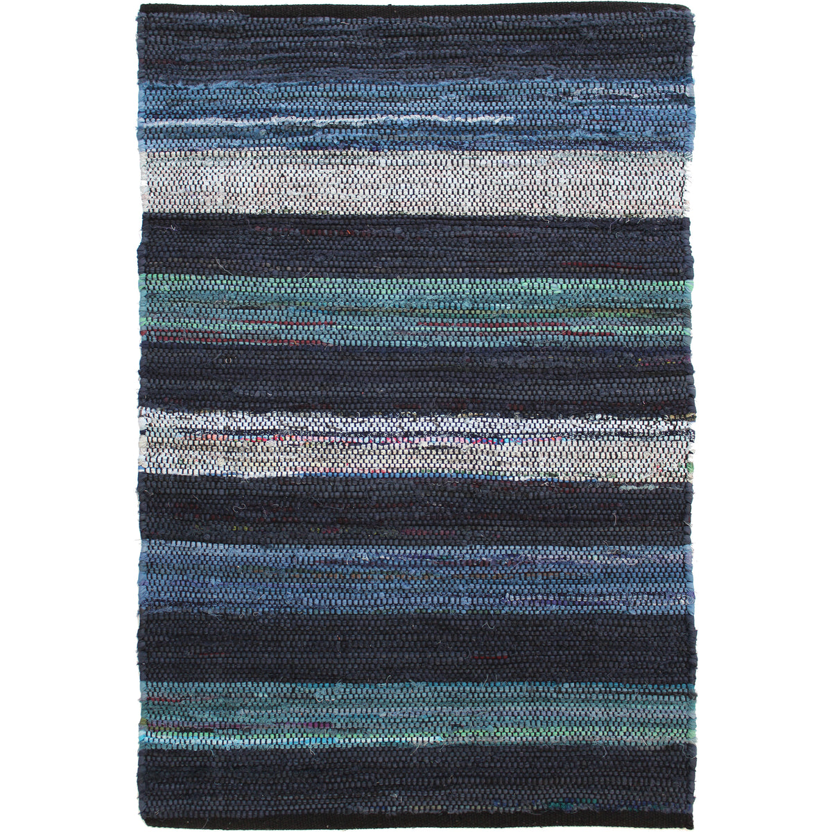 Light Blue Rag Rug Rag Rugs Moonlight Blue Reversible Indoor Area Rug | Avocado Decor
